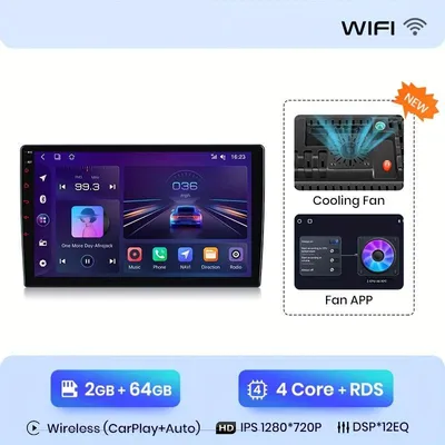 Image de Autoradio - Lecteur multimédia Android Auto avec écran tactile HD de 9 pouces, compatible CarPlay et Wi-Fi
