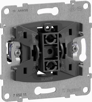 Produktbild von Legrand 765011 SEANO Einsatz Taster m.Wechselkontakt 10A Steckklemmen