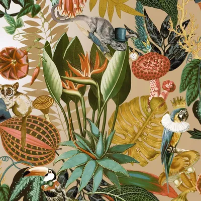 Immagine prodotto di Holden Décor - Tapete "Wonderland", Tropical AG660 (10 m x 53 cm) (Oro)