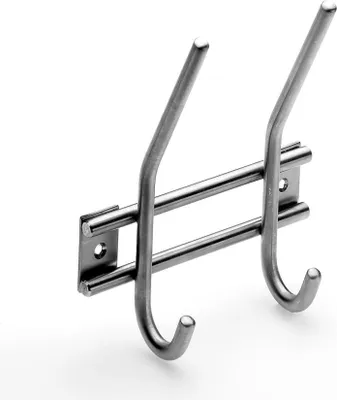 Produktbild von Hettich Garderobenleiste 2 Haken 14,0 x 16,5 x 5,5 cm Edelstahl
