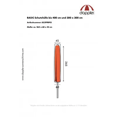 Obrázek produktu pro Derby Basic - ochranný obal pro středové slunečníky do 400 cm a 300 x 300 cm
