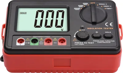 Zdjęcie produktu dla Cyfrowy tester rezystancji izolacji z podświetlanym wyświetlaczem LCD DC 250V / 500V / 1000V AC 750V Wielofunkcyjny zestaw miernika rezystancji izolacji z paskiem / pokrywą ochronną / torbą materiałową