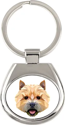 Image de Norwich Terrier - porte-clés géométrique avec photo et inscription Art-Dog