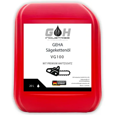 Produktbild von Sägekettenöl VG100 | GEHA | mit Premium Haftzusatz | 20 L | Kettenöl | Motorsäge | Haftöl | Sägekettenhaftöl