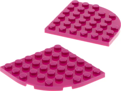 Image de 2x Lego Bau Bau Platte Ecke rund 6x6 magenta pink 41368 41685 6071173 6003