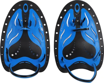 Produktbild von Schwimm Handflossen, Paddel Gr. L Blau, Tauchen & Training, mit Silikon-Bändern