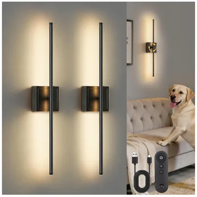 Produktbild von Wandleuchte mit Stufenbox-Design, Schwarz, 2er Set