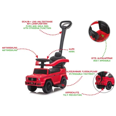 Immagine prodotto di Mercedes-Benz G 350 D rossa 3in1 cavalcabile