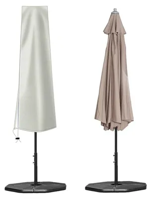 Immagine prodotto di Copertura protettiva impermeabile per ombrellone, diametro 200-250 cm, colore crema, tessuto Oxford 420D