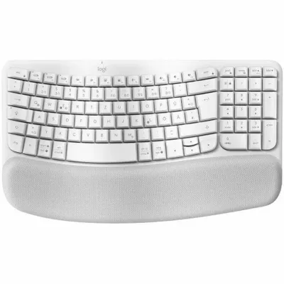 Produktbild von Logitech 920-012299, Volle Größe (100%), Kabellos, RF Wireless + Bluetooth, Membran Key Switch, QWERTY, Weiß