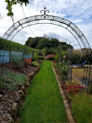 Produktbild von GardenAndPools Rosenbogen Paris Lilie Spitze B-2,00 m Schwarz Pergola Metallrosenbogen Gartenbogen Rosensäule Rose Arches Arco da Giardino
