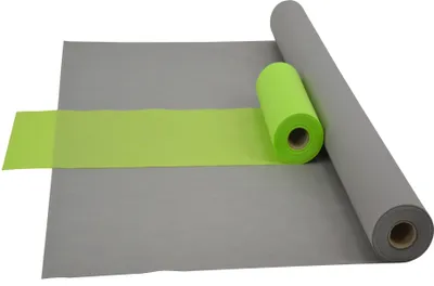 Produktbild von Sensalux Kombi-Set 1 Tischdeckenrolle 1,5m x 25m grau + Tischläufer 30cm apfelgrün