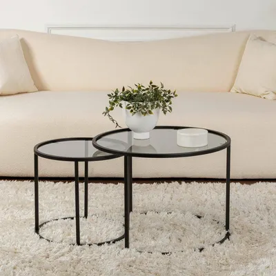 Produktbild von Dmora Couchtisch Abbadesse 60x60x43 cm Schwarz Rund