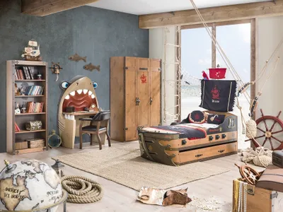 Produktbild von Cilek PIRATE 1 Kinderzimmer Set Komplettset Kinder Spielzimmer Piraten Braun