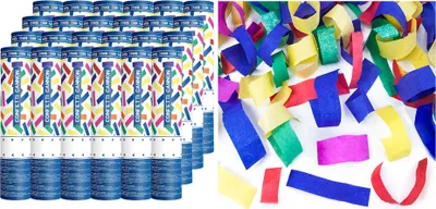 Produktbild von Konfettikanone 20cm mit bunten Streifen 24er Set