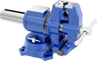 Produktbild von Werkbankschraubstock - Schraubstock - 360° drehbare Basis - Backenöffnung 10 cm - Schweres Gusseisen - Größe 35×20×10 cm - 10 kg
