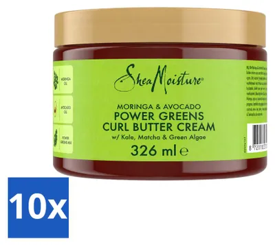 Imagen del producto de 10 unidades de crema para rizos SheaMoisture, con extracto de moringa y aguacate, 326 ml. Paquete económico