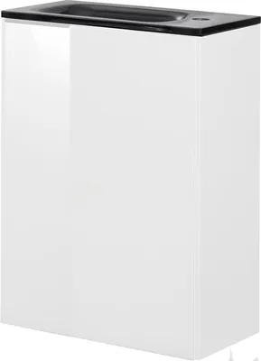 Produktbild von Fackelmann KARA Gäste WC Set 2-teilig 45 cm, Weiß, rechts, Glas Anthrazit