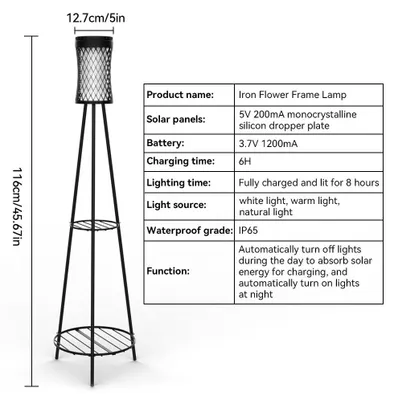 Produktbild von Außen Gartenlichter, dimmbar, integrierter Pflanzenständer, Solarlicht