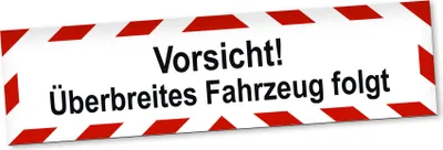 Produktbild von PantherPixel Vorsicht Überbreites Fahrzeug Folgt Magnetschild Auto Magnetfolie Geschenkidee 60 x 16 cm STANDARDFARBFOLIEN