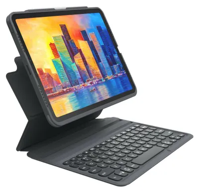 Produktbild von ZAGG Pro Keys, Französisch, Apple, iPad, Schwarz, Grau, 25,9 cm (10.2"), Kabellos