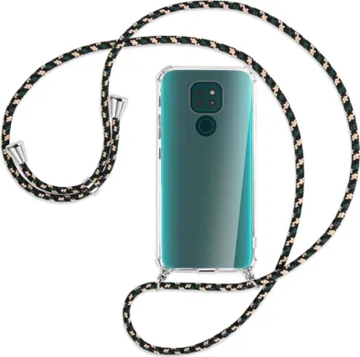 Produktbild von Handykette Backcover-Schutzhülle mit Band (Metall silberfarben) für Motorola Moto G9 / G9 Play - camouflage