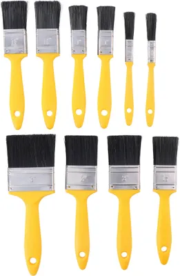Produktbild von Kinzo Pinselset – Set 10 Flachpinsel – kleine bis große Größen – Kunsthaar – gelb