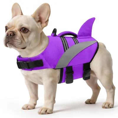 Produktbild von Hundeschwimmweste – Hohe Auftriebskraft für kleine und große Hunde – Lila – Größe M