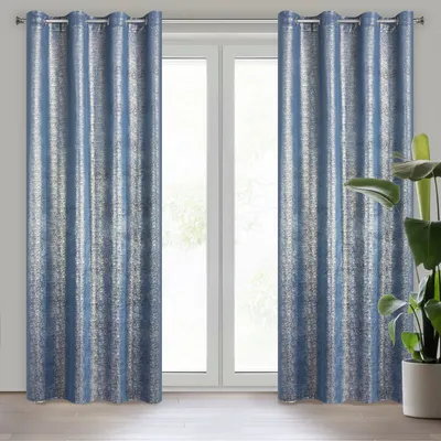 Produktbild von Vorhang MABEL dunkelblau marine140x250 cm  Ösen Ösenvorhang