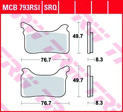 Obrázok produktu pre Sada brzdových doštičiek TRW MCB793RSI 525 SX-SMR SXV450 VS FS650E