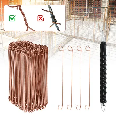 Immagine prodotto di Trapano Filo di legatura in cemento 1,0 x 140 mm (1000 pz.) filo di arrossamento ramato con pinze di arrossamento filo di legatura incl. trapano a filo