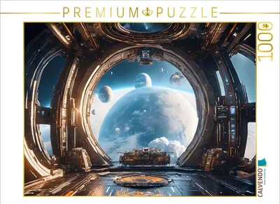 Produktbild von CALVENDO Puzzle Sicht aus einem Raumtransporter auf fremde Planeten | 1000 Teile Lege-Größe 64x48cm Foto-Puzzle für glückliche Stunden