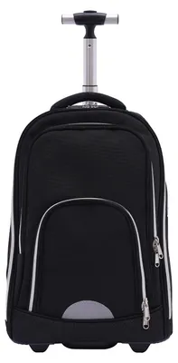 Produktbild von Trolley Rucksack mit Rollen - Handgepäck Koffer - 45L Volumen - Faltbar - Oxfordgewebe - Räder 18 cm - Teleskopgriff 30–51 cm - 33×25×49 cm