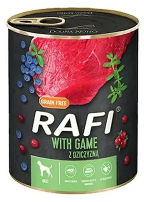 Zdjęcie produktu dla Rafi Mokra Karma Dla Psów Z Dziczyzną, Borówką I Żurawiną 800 G