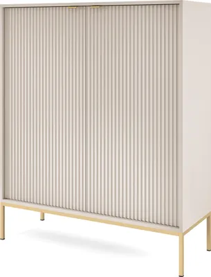 Produktbild von Masseno Kommode STELLARE 104 cm Sideboard und 2 Türen für Wohnzimmer Schlafzimmer Modern 104x39x125 cm Kaschmir / Kaschmir
