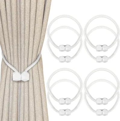 Produktbild von 8 Stück Magnetische Vorhang Raffhalter,Vorhanghalter Gardinenhalter,Gardinenspange,Starke Magnetkraft