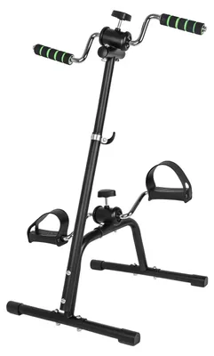 Image de Vélo d'appartement intérieur - Mini vélo vertical avec poignée de maintien - Appareil de rééducation pour les jambes - Résistance réglable - Machine de cardio compacte pour la maison - Noir