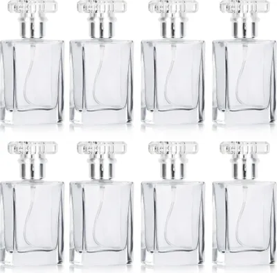 Produktbild von Belle Vous Parfümzerstäuber Glas Flasche Leer 30ml Sprühflasche zum Befüllen (8 Stk) - Transparente Parfüm Flakon Parfümflaschen Nachfüllbar mit