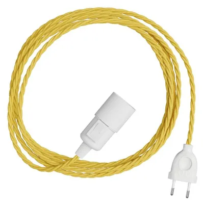 Immagine prodotto di Creative Cables - Snake Twisted - Lampada plug-in con cavo trecciato in tessuto