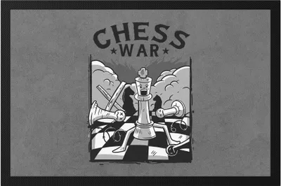 Produktbild von Chess War Fußmatte Schachspieler Schachbrett Chess Geschenkidee Für Schachfans