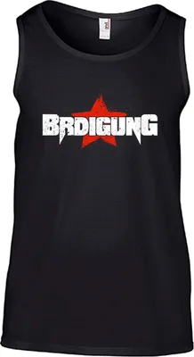 Produktbild von Herren Muskelshirt aus Baumwolle mit Brdigung Schriftzug und Stern, schwarz