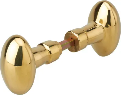 Image de Paire de boutons pour porte, carré 6x110mm, 1 portée, laiton poli - THIRARD