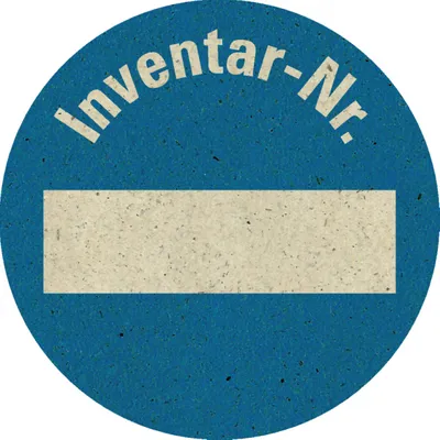 Produktbild von Dreifke® Inventaretikett Inventar-Nr., blau, Graspapier, selbstklebend, Ø 30m...