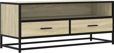 Image de vidaXL Armoire TV Chêne Sonoma 100x34,5x40 cm Bois composite et métal