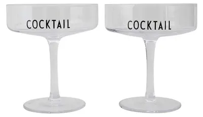 Cocktailgläser, Set mit 2, Höhe 12,5 cm, Durchmesser 11,2 cm, Glas