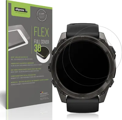 Produktbild von 2x Full Cover Schutzfolie matt für Garmin Fenix 8 47mm Panzerfolie Anti-Shock
