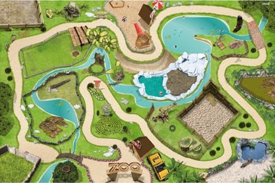 Hochwertige Tierpark / Zoo SM04 Spielmatte mit 3D-Effekt # Der perfekte Spielteppich für Ihr Kinderzimmer!