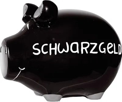 Produktbild von KCG 101053 Spardose Schwein "Schwarzgeld" - Keramik, schwarz, mittel