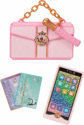 Produktbild von Disney Princess Style Collection Telefon & Clutch, offiziell lizenziert von , inklusive toller, von Prinzessinnen inspirierter Accessoires, mit Licht- & Soundeffekten – das Telefon klingelt, damit du abheben kannst!, Disney Prinzessin, 3 Jahr(e), Mit Ton, LR44