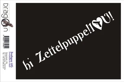 Produktbild von Aufkleber / Autoaufkleber - JDM / Die cut / Auto / OEM - Zettelpuppe! I love you - 210x30 mm weiß - Heckscheibe / Heckscheibenaufkleber